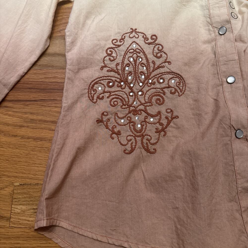 North River Outfitters Women's Western Pattern Pearl Snap LS Shirt Size Large - Picture 4 of 9